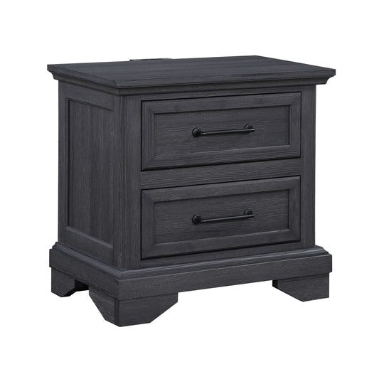 Colville - 2-Drawer Nightstand With USB Charging Port - Charcoal