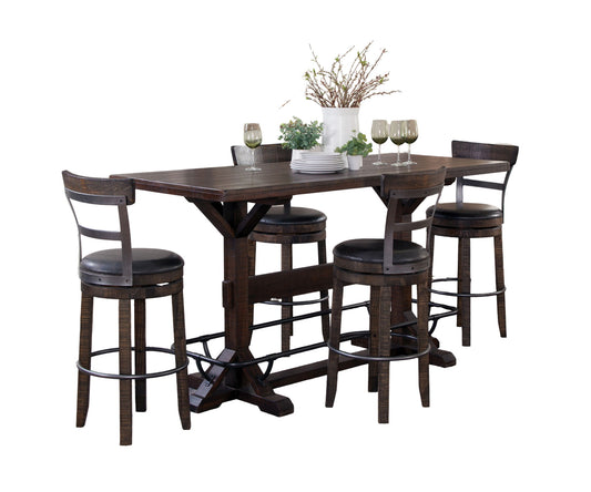Homestead - Rectangular Full Back Barstool Pub Table Set