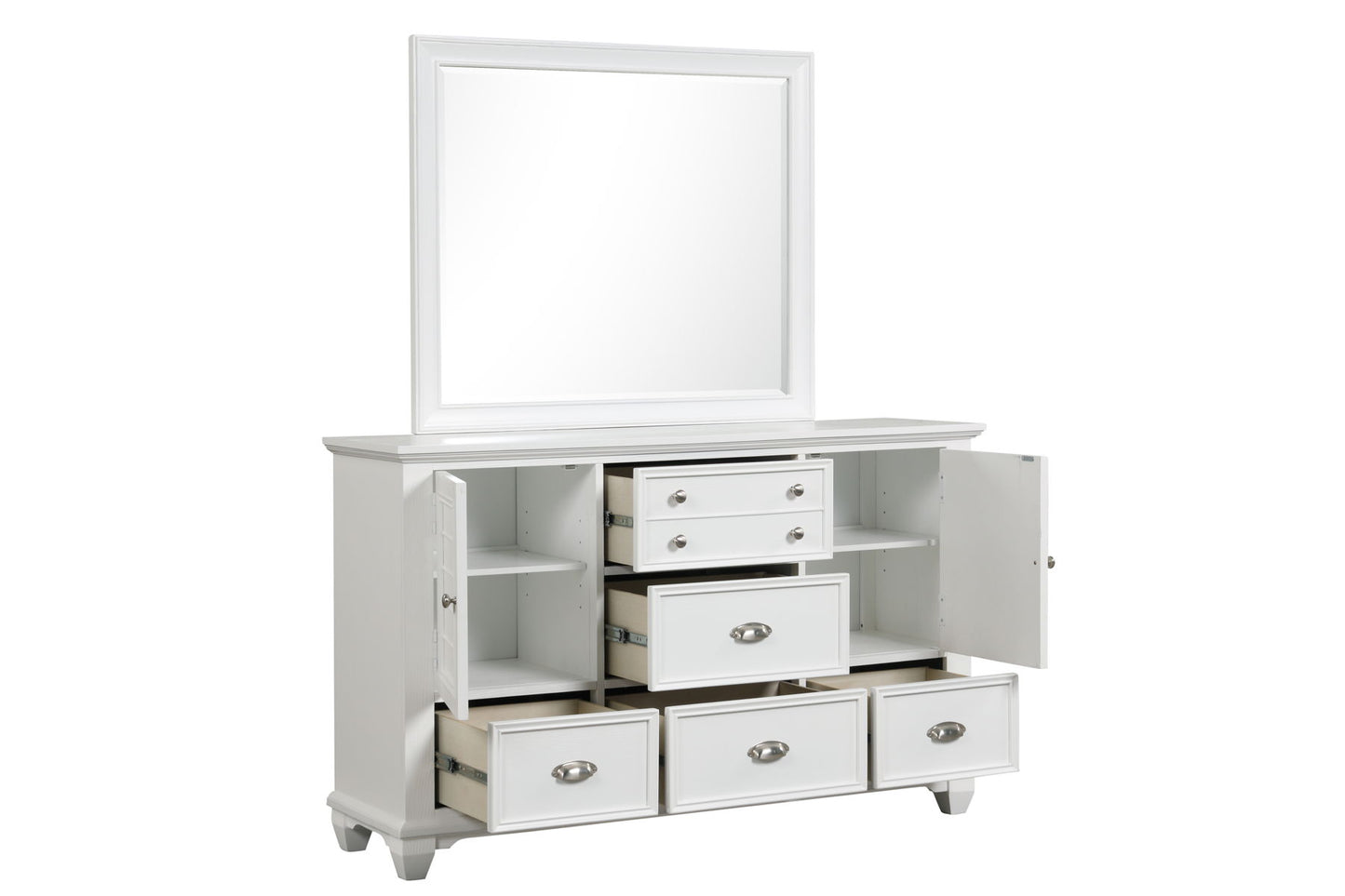 Jamestown - Dresser & Mirror - White