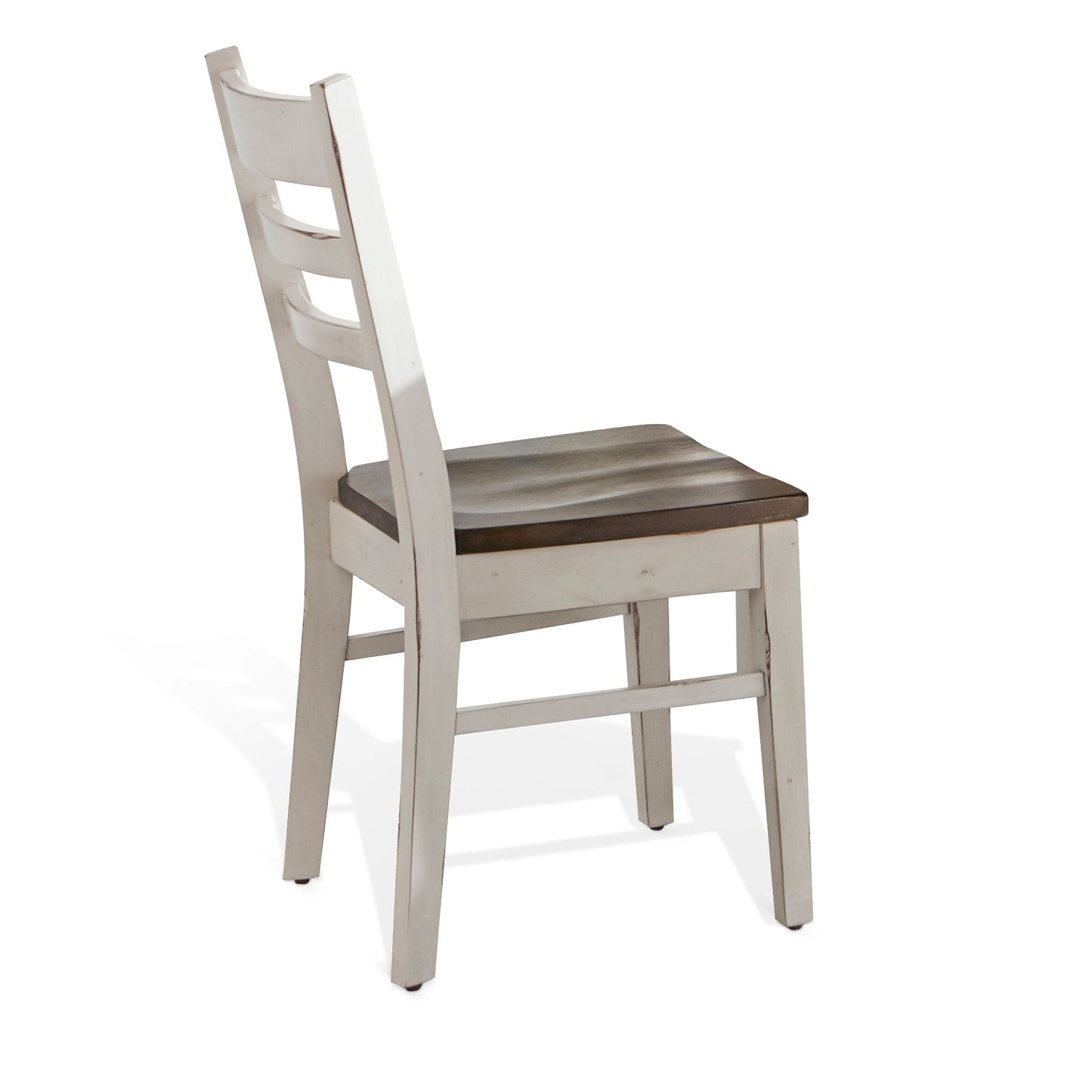 Carriage House - Wood Ladderback Dining Chair (Set of 2) - Cottage White / Europen Dark