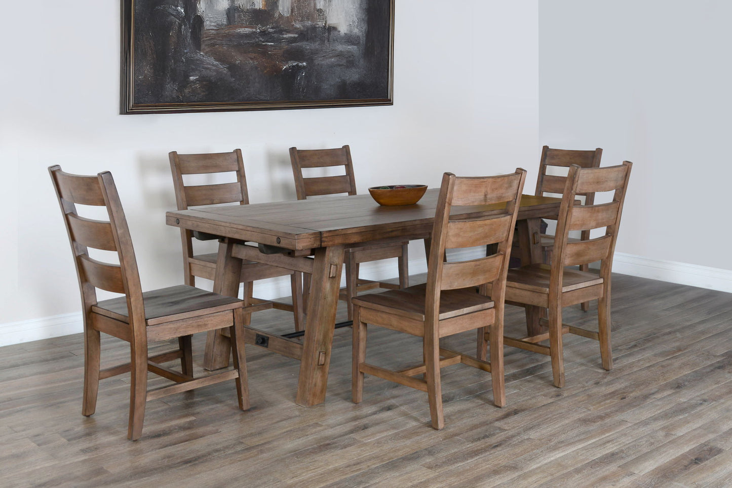 Doe Valley - Ladderback Chair With Stretchers, Wood Seat (Set of 2) - Buckskin