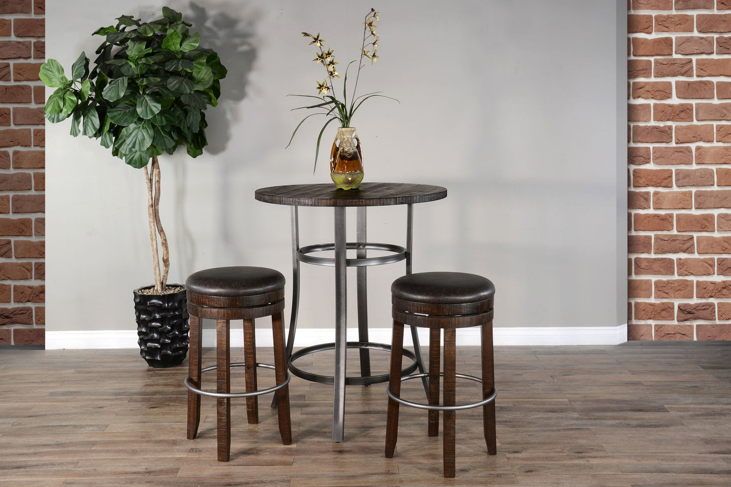 Metal Frame Round Pub Set