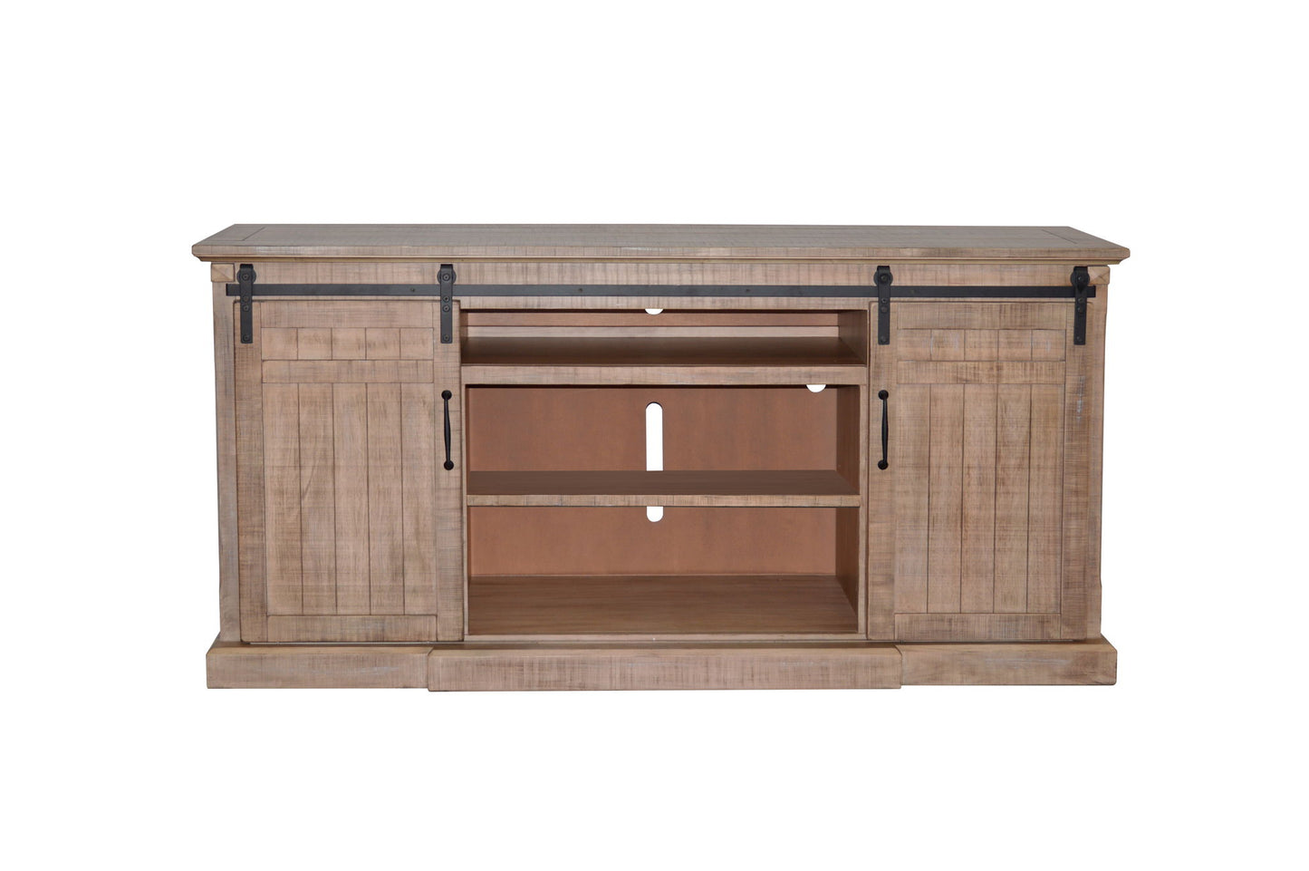 78" Barn Door Media Console With Electric Fireplace