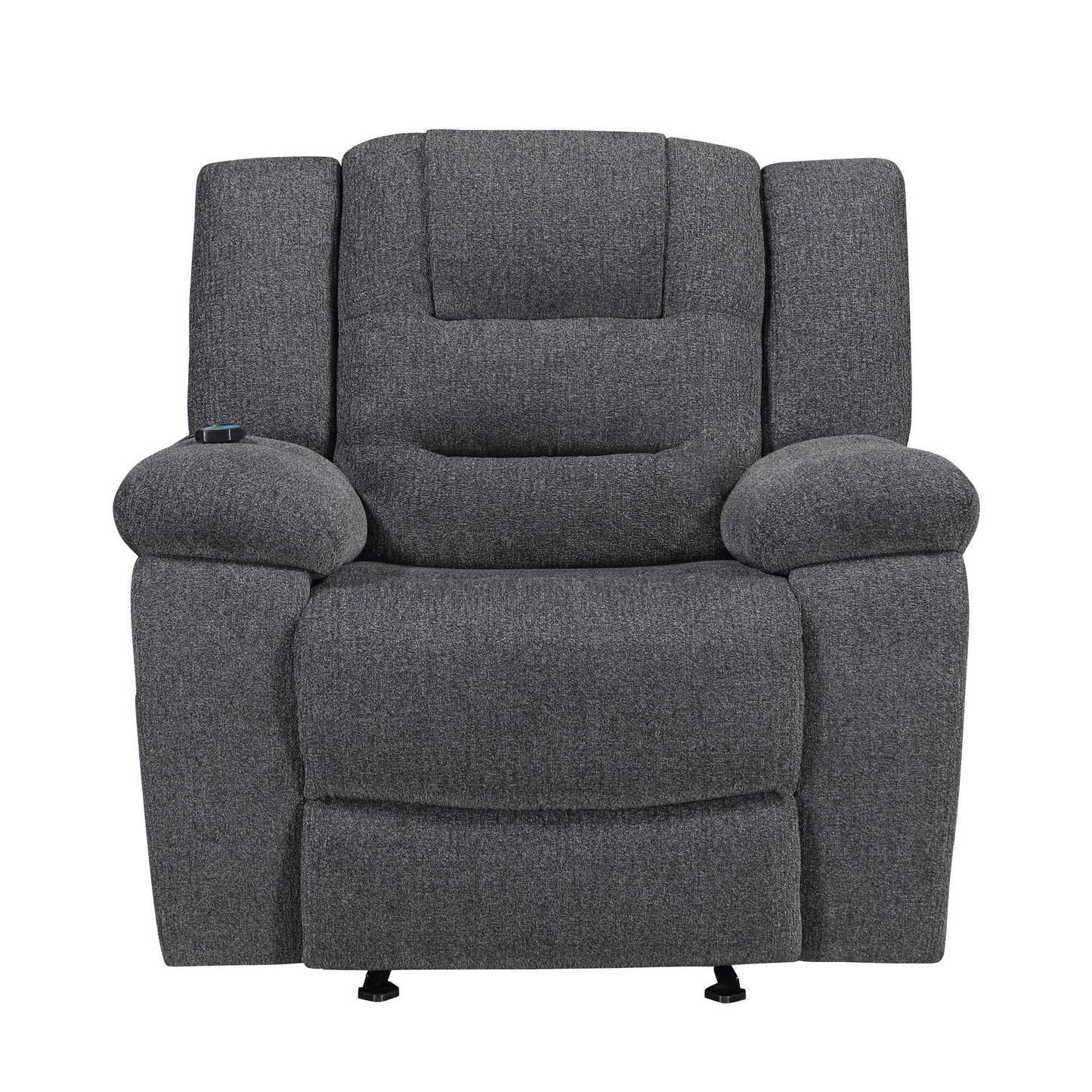 Redondo - Glider Recliner With Heat And Massage - Dark Gray