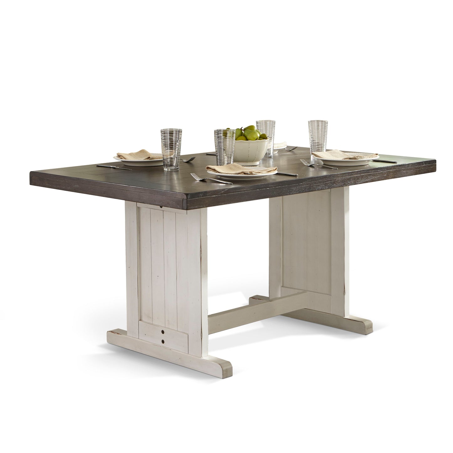 Carriage House - Rectangular Wood Dining Table - Cottage White / Europen Dark