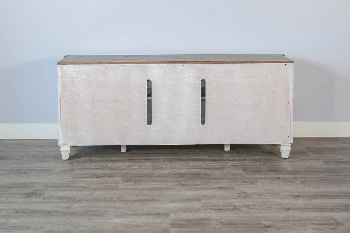 Pasadena - 72" Media Console - Marble White and Buckskin