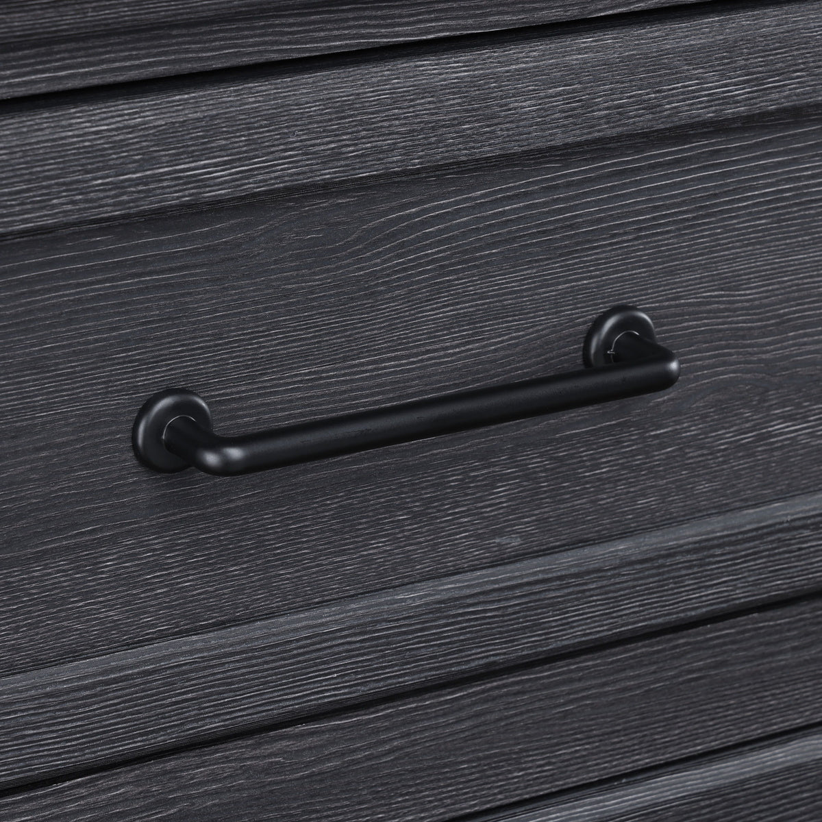 Colville - 5-Drawer Chest With Black Metal Hardware - Charcoal