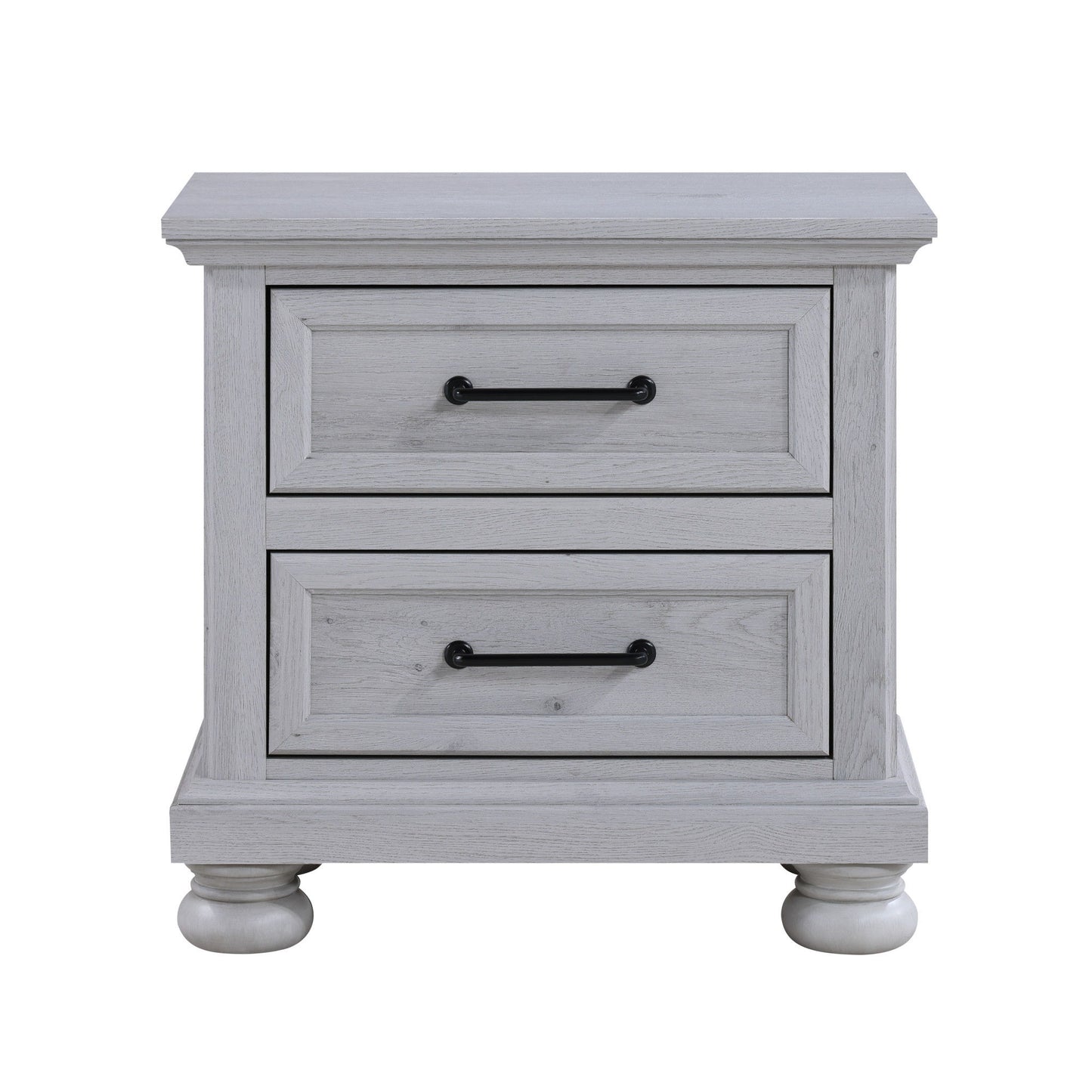 Larksmont - 2-Drawer Nightstand With USB-A/USB-C Port - Oyster Shell Gray