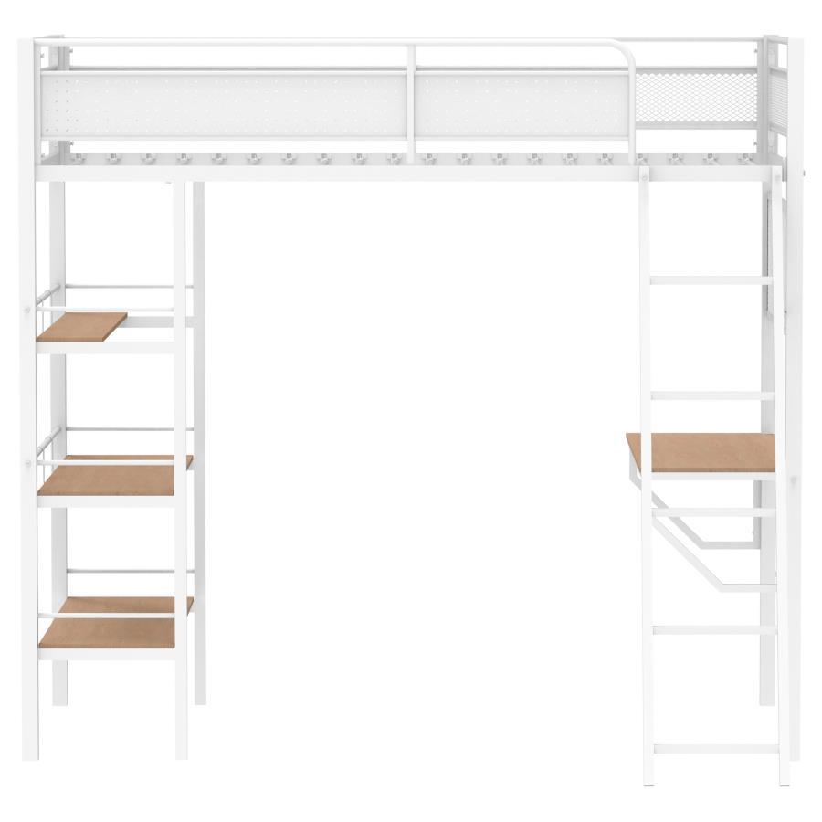 Campus - 3-Shelf Metal Twin Workstation Loft Bed
