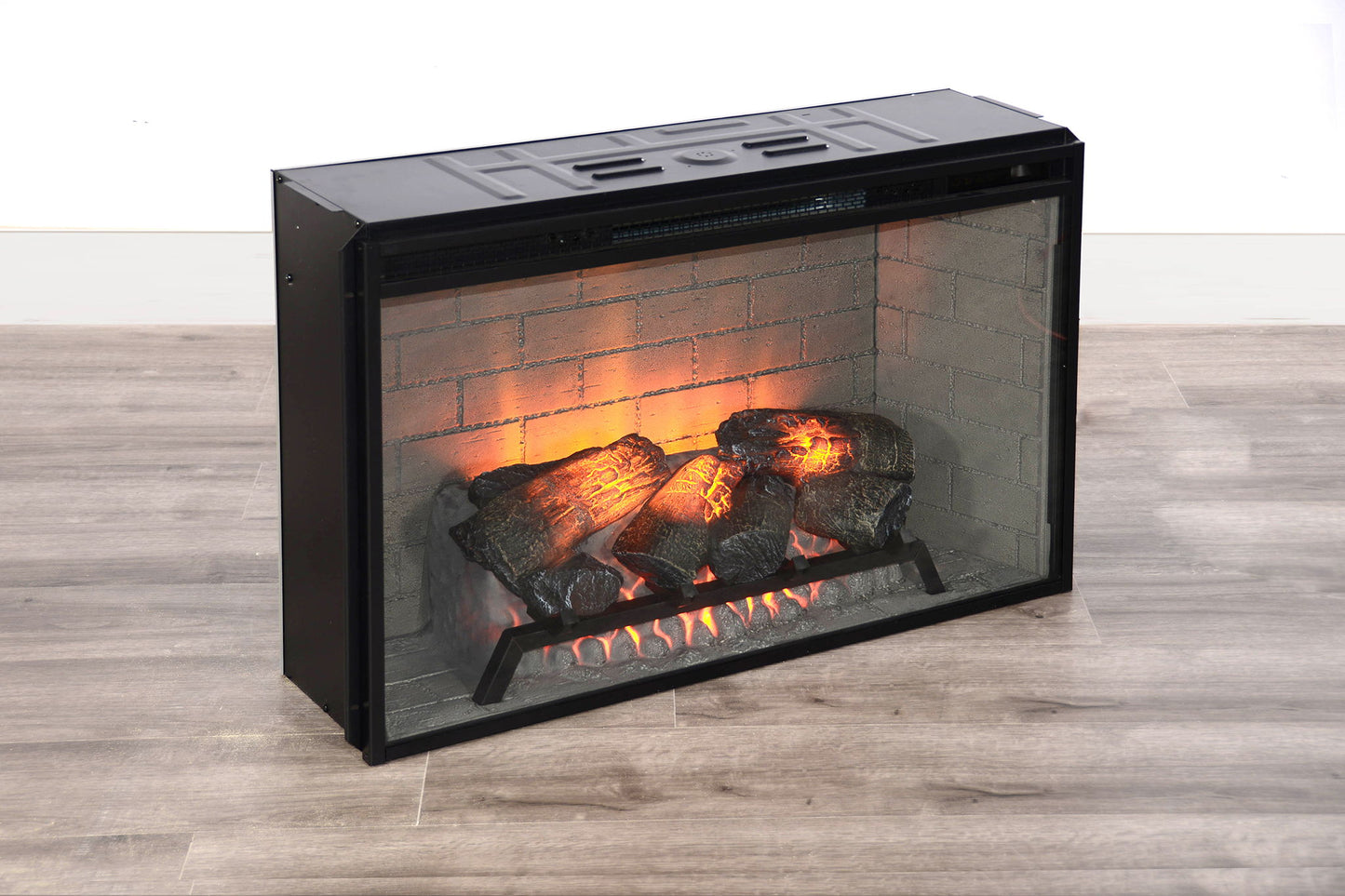 33" Wood Fireplace Insert - Black