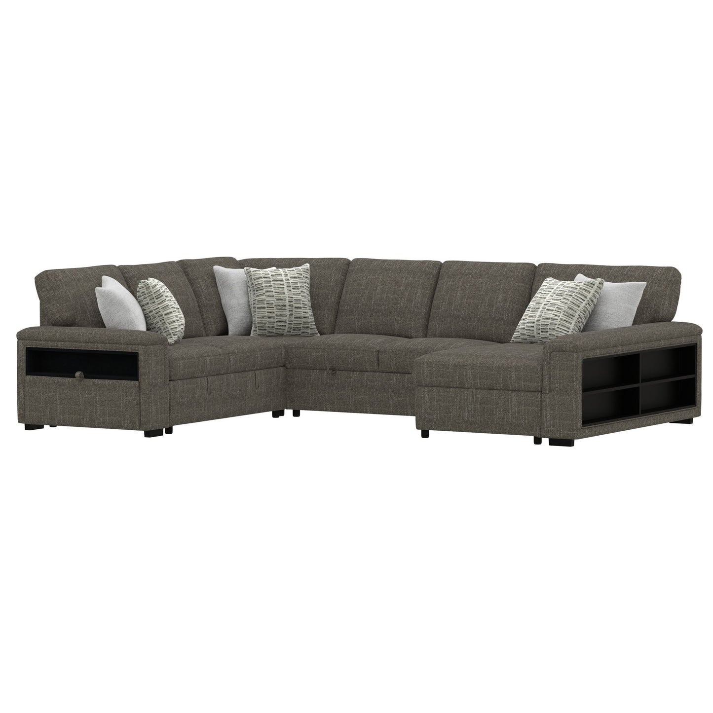 Ethan - Pop-Up Sectional With Storage - Tana Shadow