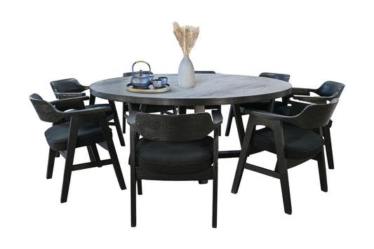 Mia - Large Round 7 Piece Full Back ChairDining Set - Umbra
