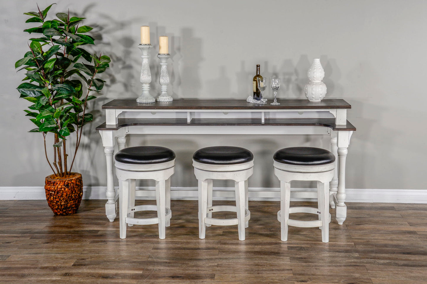 Carriage House - Console Table - Cottage White / Europen Dark