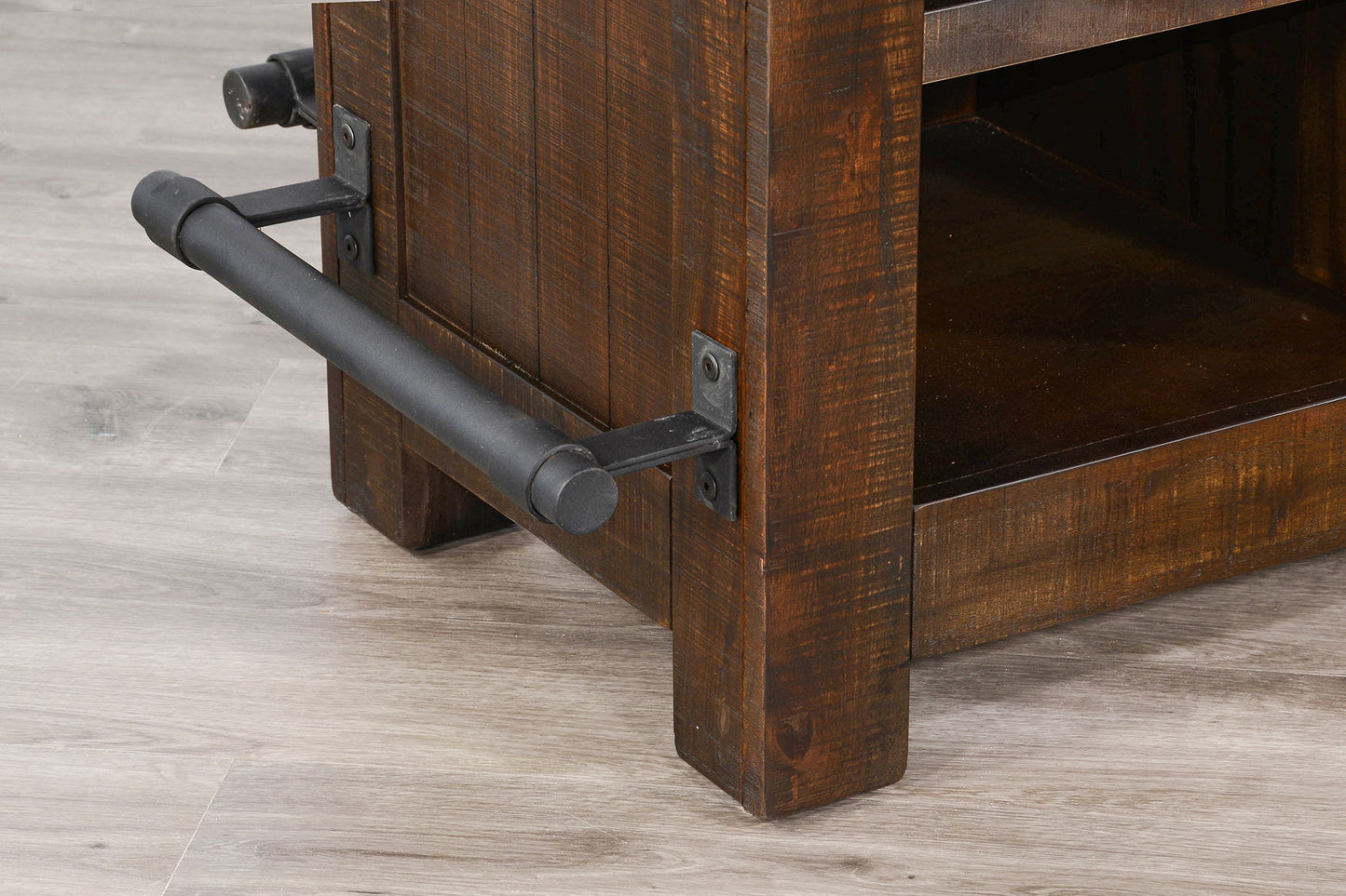 80" Traditional Wood Home 3 Piece Bar Set With Stools - Tobacco Leaf