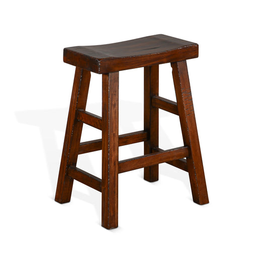 Tuscany - 24" Saddle Seat Stool With Wood Seat - Vintage Mocha