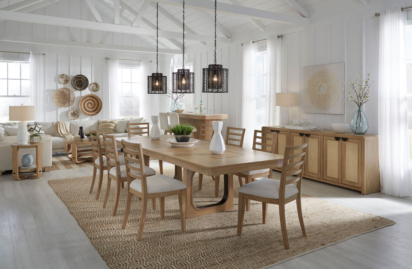 Escape - Ladder Back Dining Chair (Set of 2) - Glazed Natural Oak Mirage Mist