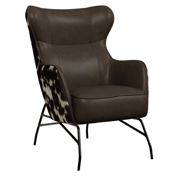 Franky - Accent Chair - Brown Cow Print