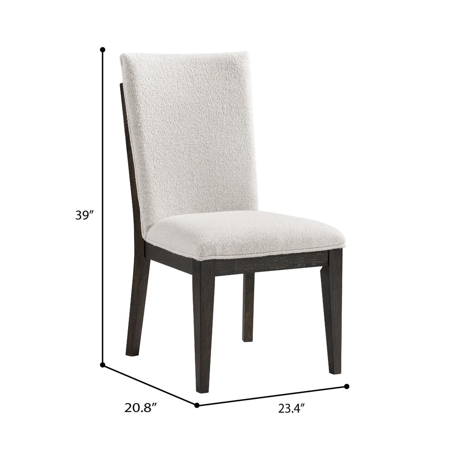 Sutton Place - Upholstered Side Chair - White / Dark Brown