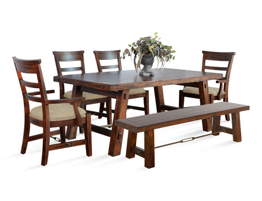 6 Piece Dining Set With 2 Arm Chairs - Vintage Mocha