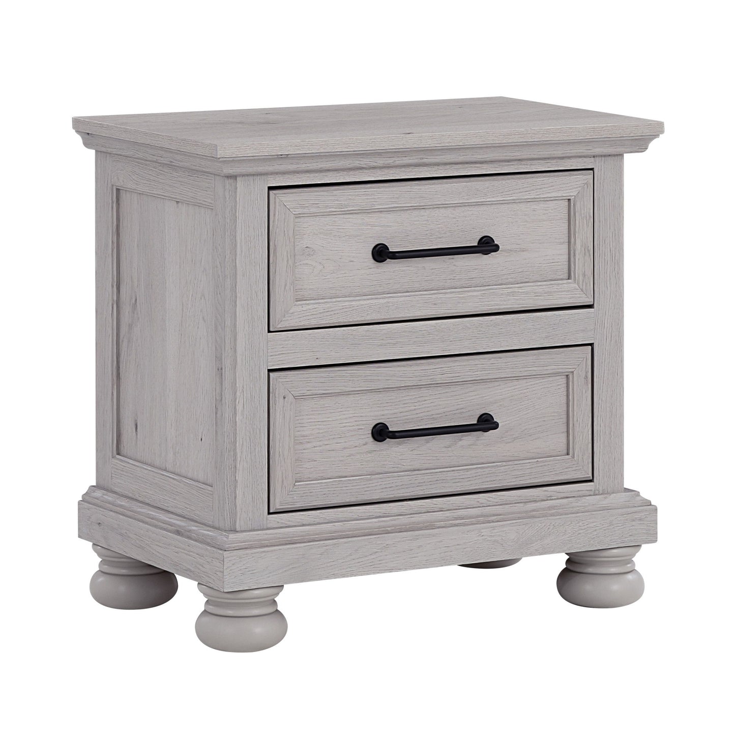 Larksmont - 2-Drawer Nightstand With USB-A/USB-C Port - Oyster Shell Gray
