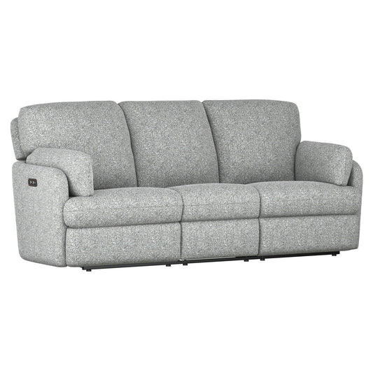 Albus - 88" Power Sofa With Hidden Arm Storage - Speckled Gray