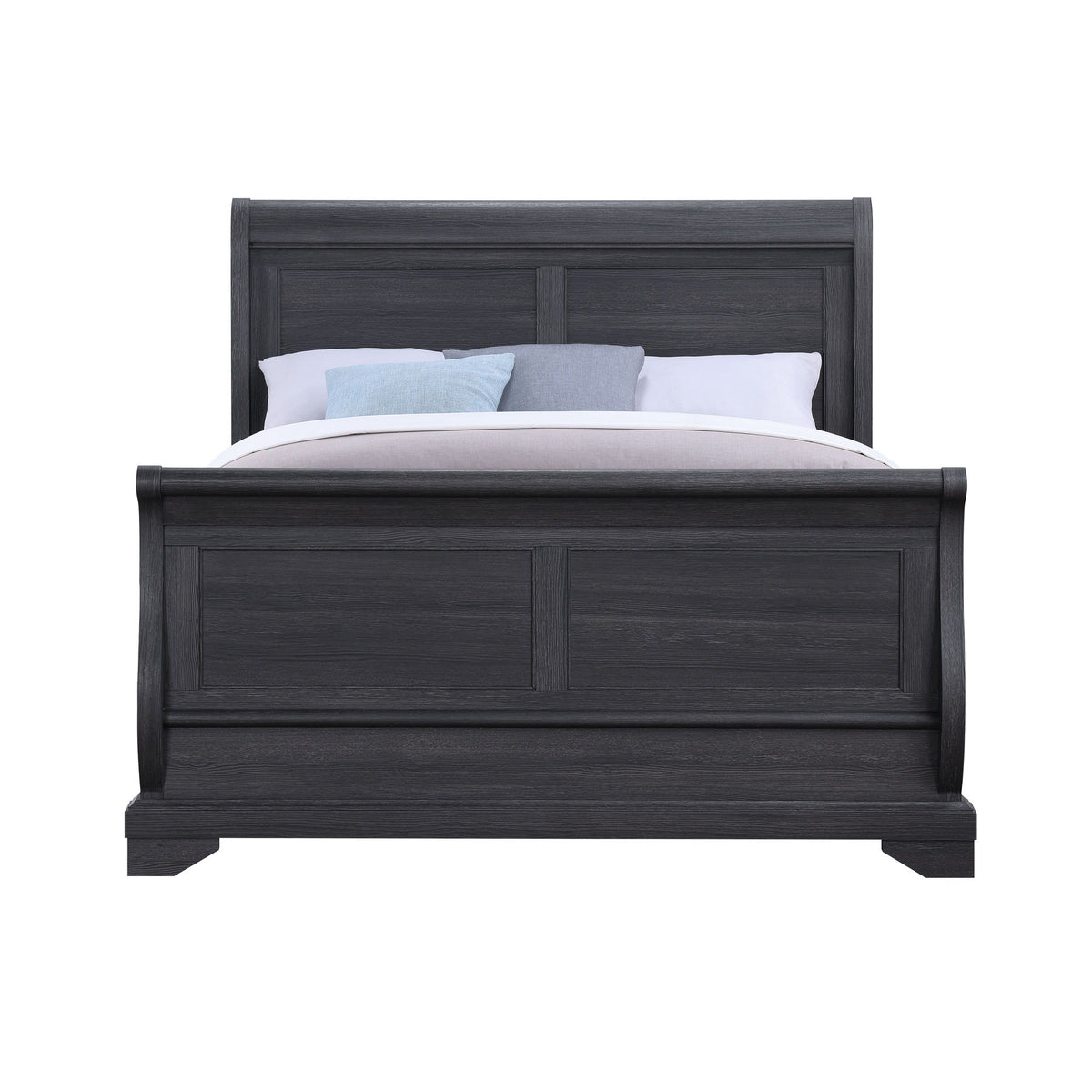 Colville - Full Sleigh Bed With Curved Headboard And Footboard - Black