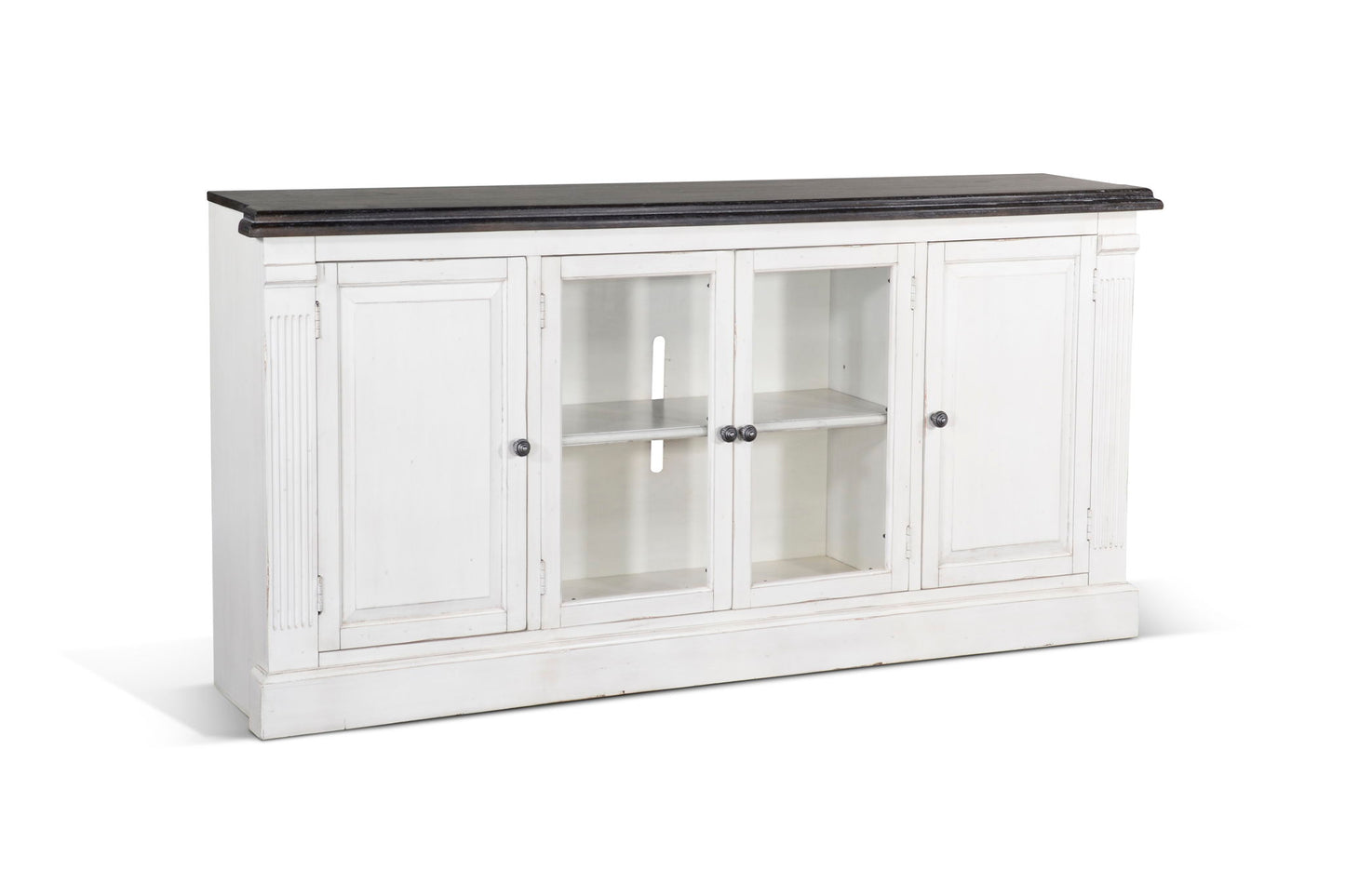Carriage House - Media Console - Cottage White / Europen Dark