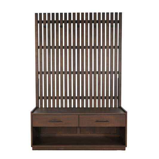 Eliza - Hall Tree With Bench - Tobacco Leaf