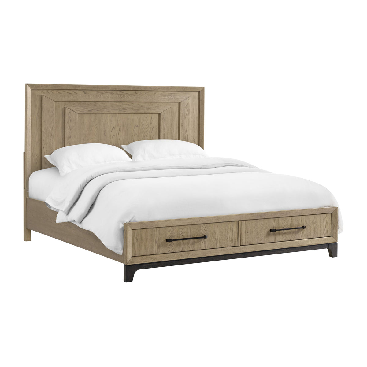 Sutton Place - King Storage Bed With Two-Tone Finish And Two Cedar-Lined Footboard Drawers - Caramel And Cocoa