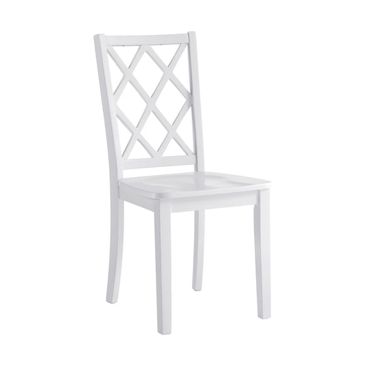 Whitmore - Dining Chair With Lattice Back And Painted Solid Wood - Crisp White