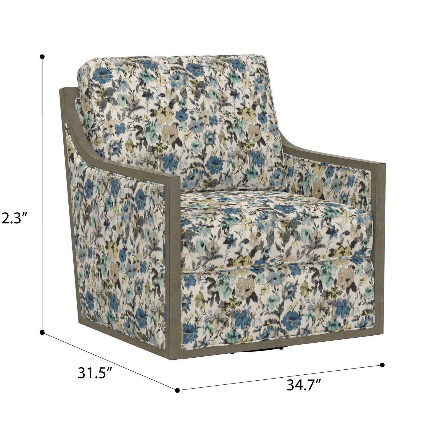 Cecily - Swivel Chair - Blue Meadow