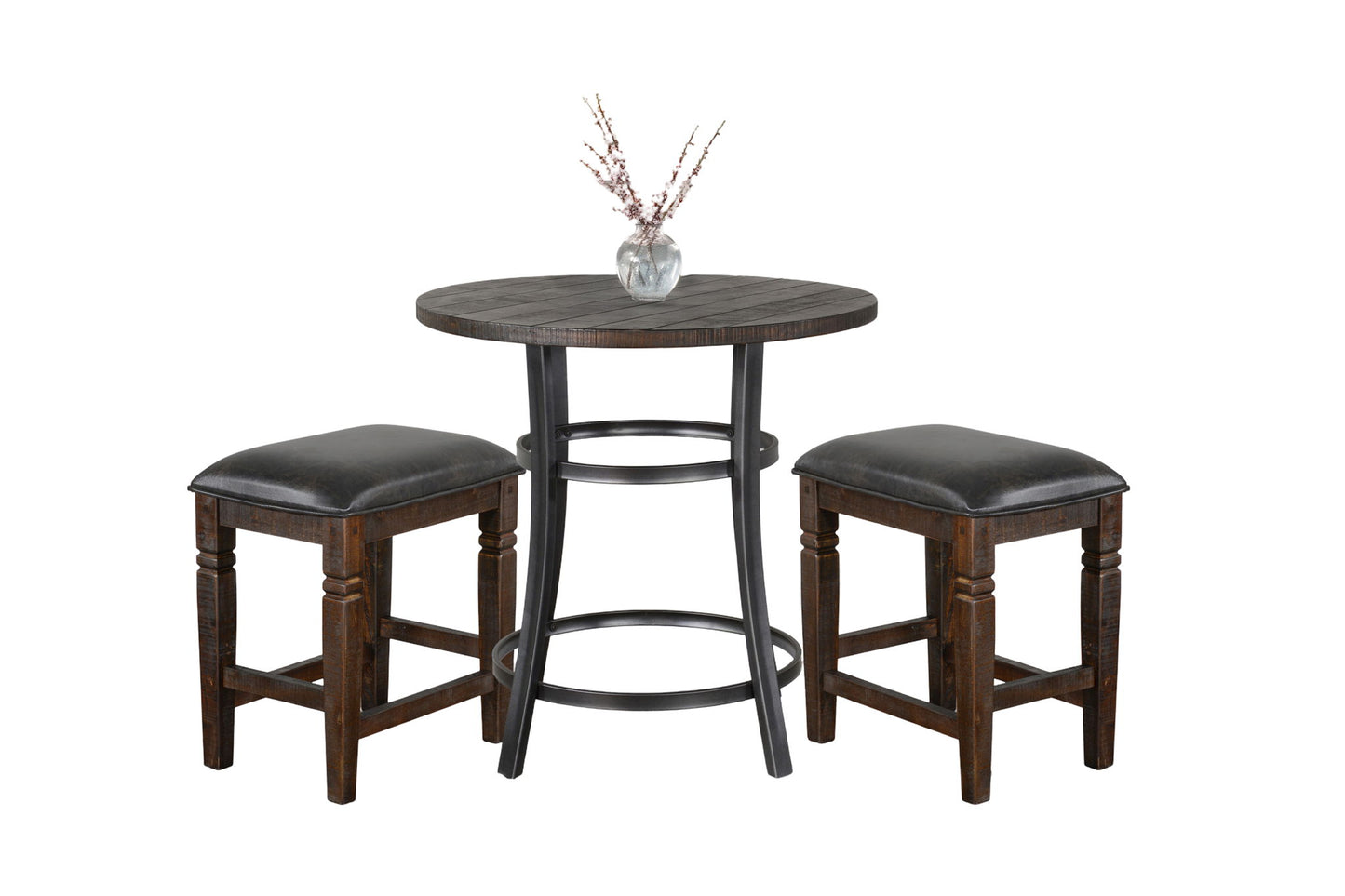 Counter Height Backless Stool Dining Set