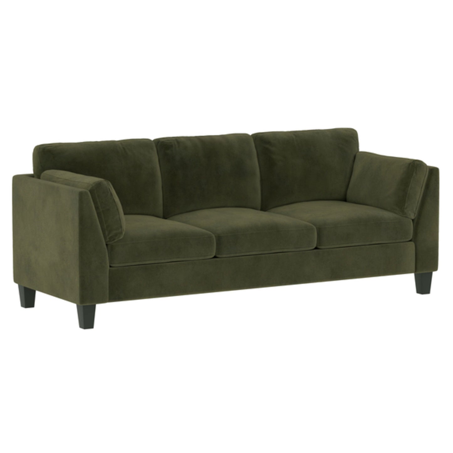Elsbury - 84" Sofa With Modern Lines, Comfortable Upholstery, And Wood Legs - Moss Green
