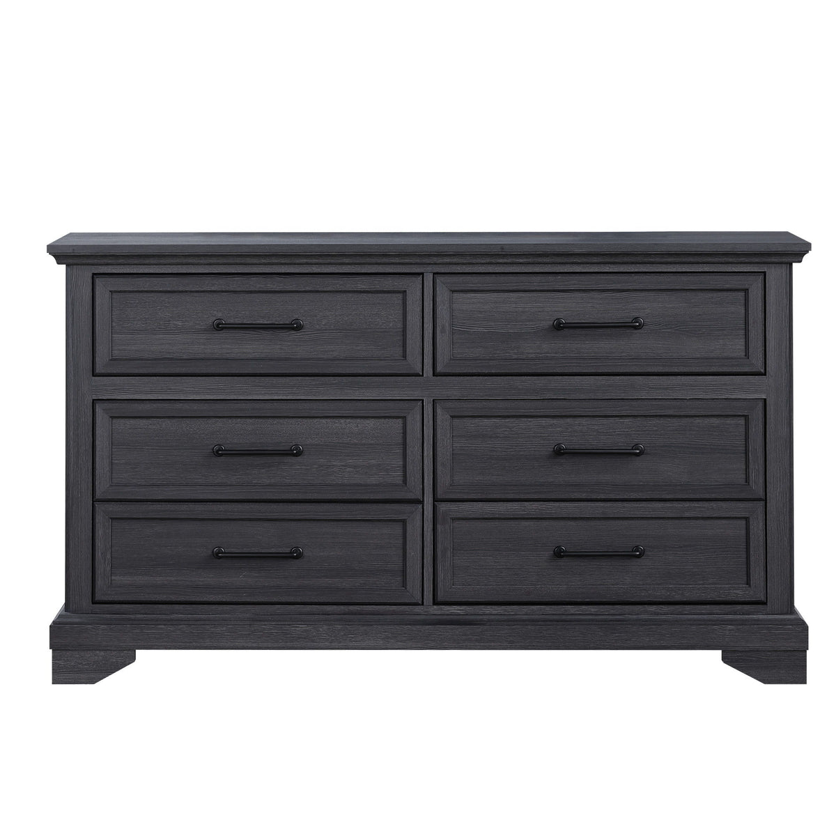 Colville - 6-Drawer Dresser With Black Metal Hardware - Charcoal