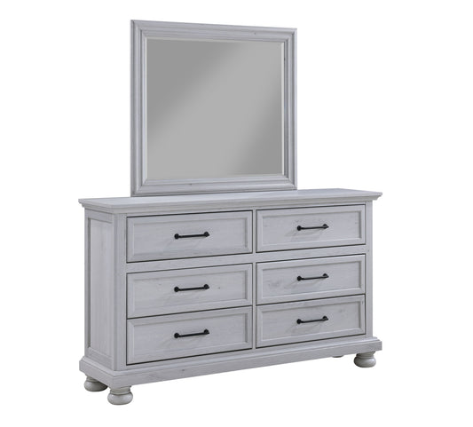 Larksmont - Mirror With Dresser Attachments - Oyster Gray