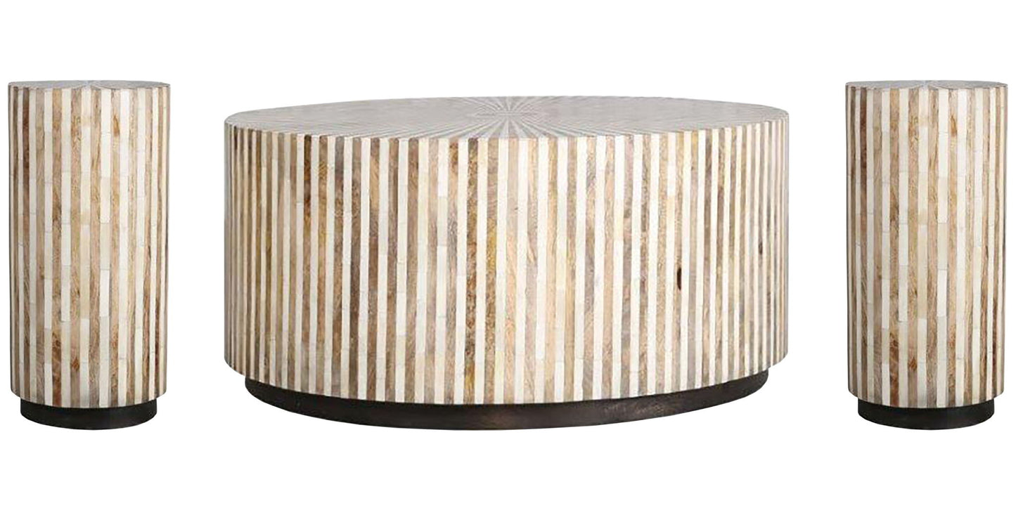 Crossings - Downtown Cocktail Table With 2 Chairside Tables - Amber