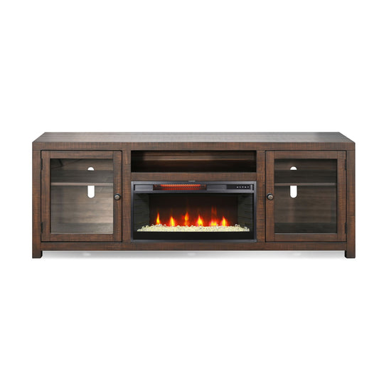72" Media Console With Electric Fireplace