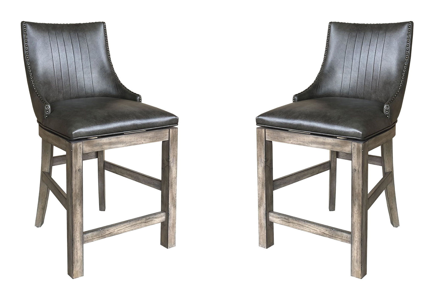 Lodge Dining - Swivel Counter Sling Chair (Set of 2) - Siltstone