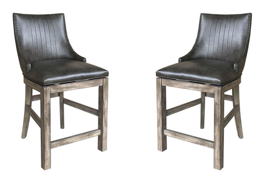 Lodge Dining - Swivel Counter Sling Chair (Set of 2) - Siltstone