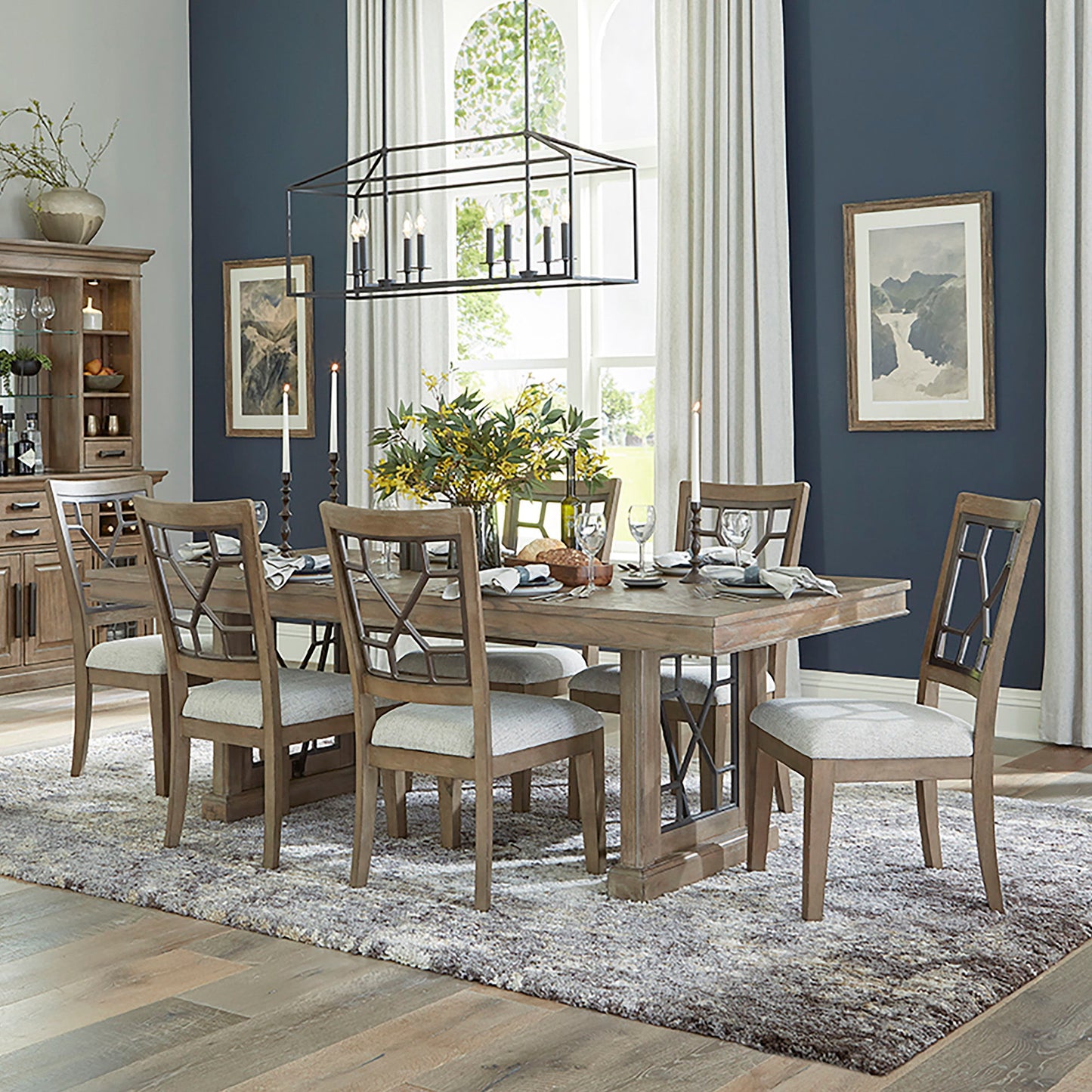Sundance Dining - Grid Back Dining Chair (Set of 2) - Sandstone