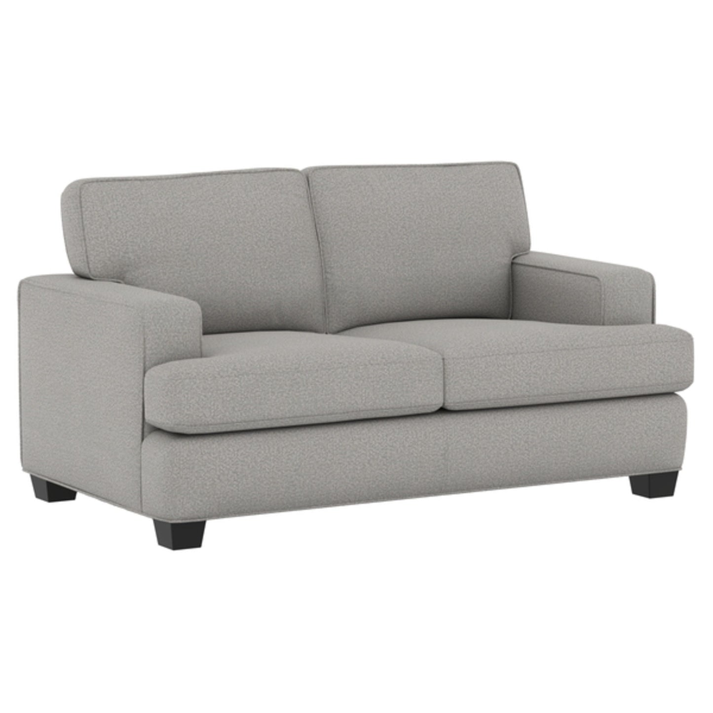 Carter - Loveseat With Track Arms And Tapered Block Legs - Warm Pewter
