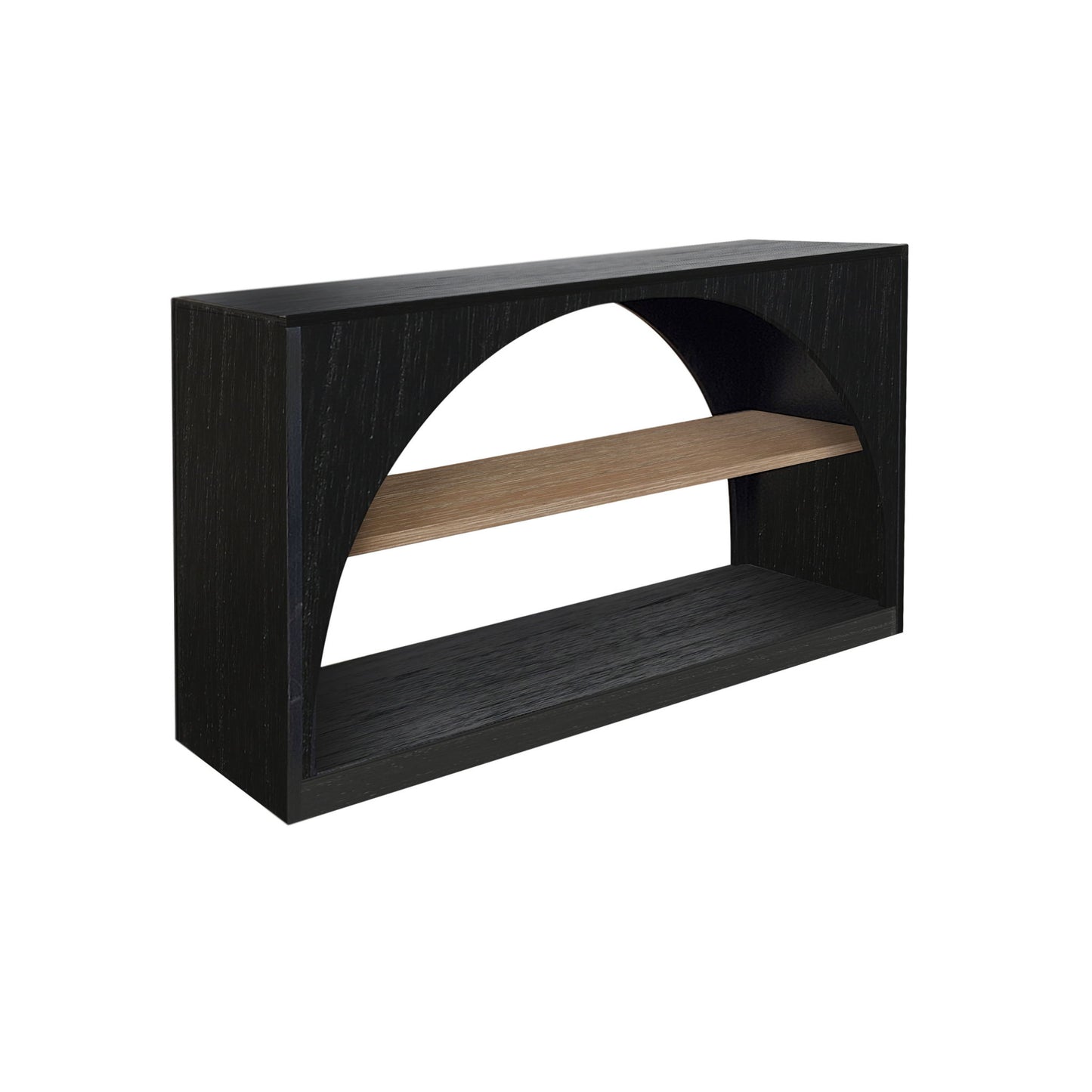 Modern - Wood Sofa Table With Arched Open Shelf Design