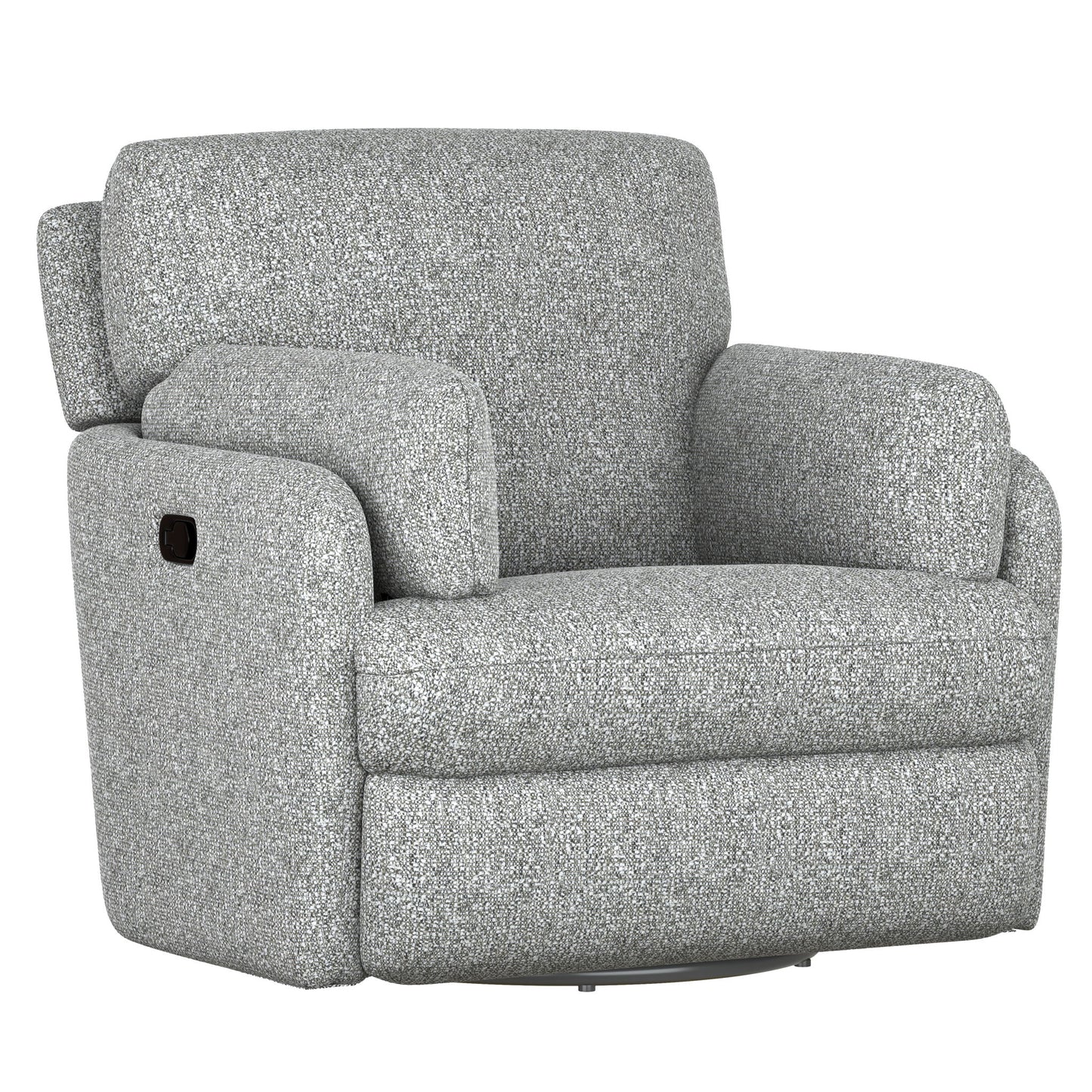Albus - Manual Swivel Glider Recliner With Hidden Arm Storage - Speckled Gray